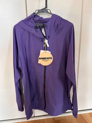퍼플 나일론 자켓 L 후드 부착