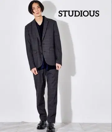 [STUDIOUS] T/W 체크 셋업 자켓 슬랙스