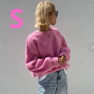 시마무라 anna 컬러 빅 니트 풀오버 핑크 S