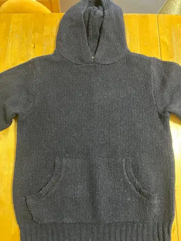 BEAMS BOY 후드 부착 니트 스웨터 다크 그레이