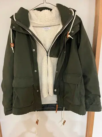 뷰티앤유스 보아 라이너 마운틴 파카 M 그린