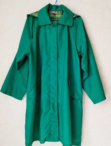 후드 부착 레인코트 여성용 그린 그린 컬러