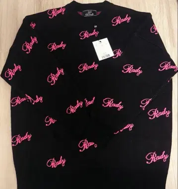 Rady 로고 니트 올 패턴 로고 니트 블랙 핑크