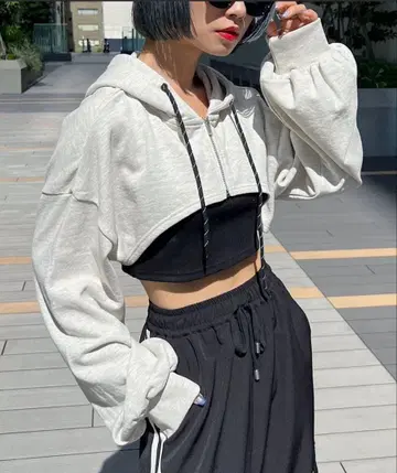 ZIP 숏 후드티 pageboy