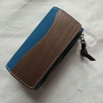 [새상품] VARCO 코 키케이스 천연 가죽 리얼 우드 블루 일본제