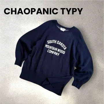 [ 새상품급 ] 차오패닉 티피 사이드 슬릿 니트 칼리지 오버 니트 네이비