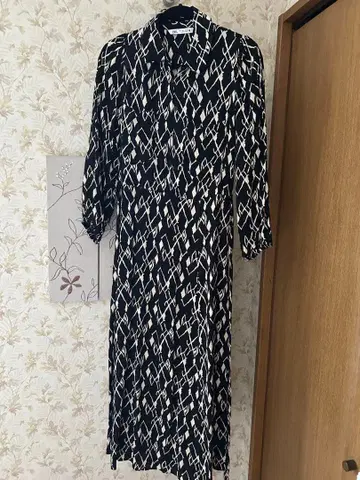 ZARA 기하학 패턴 셔츠 원피스 L 사이즈