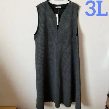 [ 새상품 ] 빅 사이즈 3L 헨리넥 퀼트 점퍼 스커트 그레이 계열