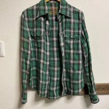 T.M.T 플란넬 셔츠 그린 계열 체크 무늬 Big Holiday