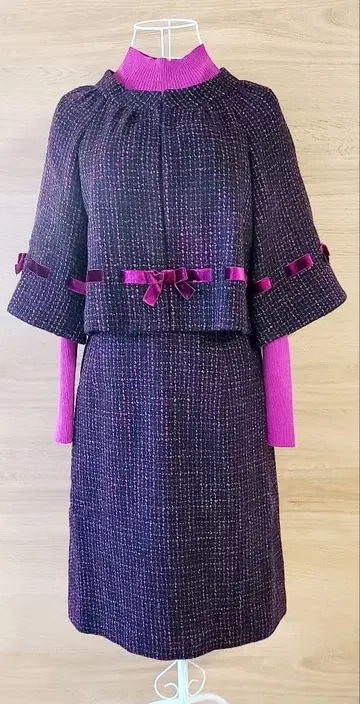 엠즈 그레이시 노카라 자켓 도킹 원피스 수트