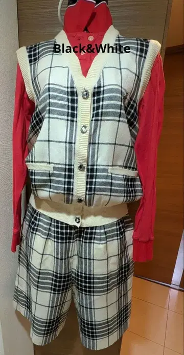 Black&White 베스트&큐롯 스커트 세트 L (11호)