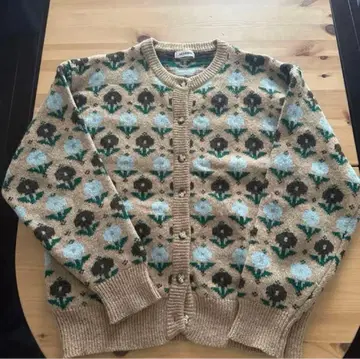 90s 구제 의류 꽃 패턴 니트 가디건