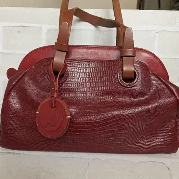 genlon 빨간색 크로커다일 패턴 핸드백