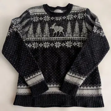 인버아란 최고급 브라운 택 사이즈 38 노르딕 무늬 니트 스웨터