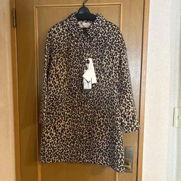 레오파드 무늬 롱 코트 사이즈 40