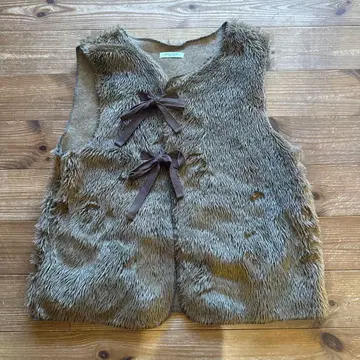 FREAK'S STORE 리본 포함 퍼 베스트 사이즈 F