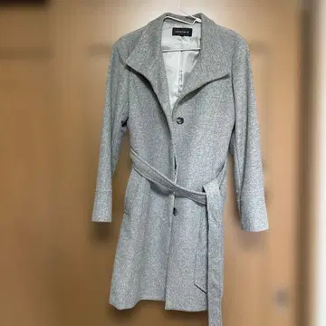 그레이 롱 코트 벨트 포함