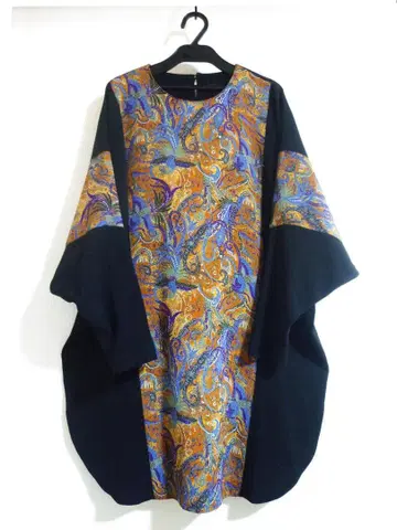 시선당 히토시 타무라 크레이프 원단 와이드 튜닉 원피스 F