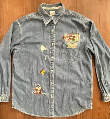 워너 브라더스 데님 셔츠 긴팔