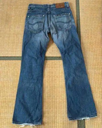 LEE 부츠컷 데님 파란색 프린지 밑단