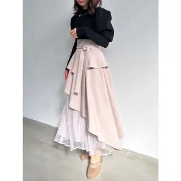 dazzlin 아지메 티어드 플리츠 스커트