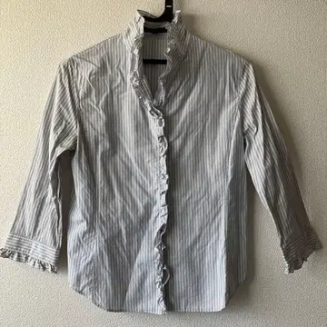 COMME CA DU MODE 스트라이프 프릴 셔츠 L