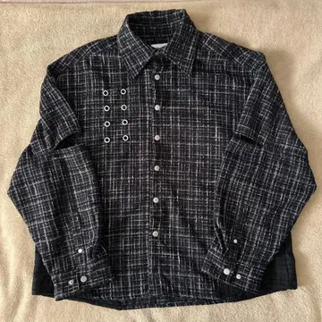 [ GIDEAL ] tweed lace up shirt