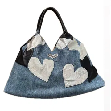 싱크비 (Think Bee!) 하트형 패치워크 데님 토트백