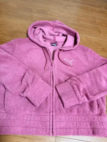 PUMA 핑크 플리스 집업 후드티