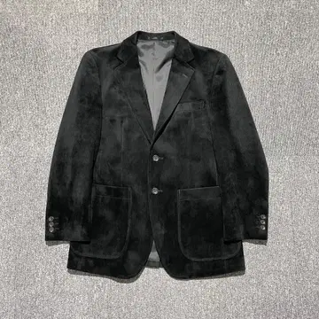 스웨이드 느낌 테일러드 자켓 섀도우 스트라이프 2B 블랙