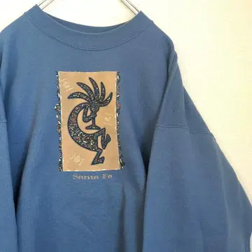 빈티지 90s 코코펠리 맨투맨 아메리카 원주민 에스닉 구제 의류