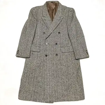 일본제 헤링본 울 더블 체스터 롱 코트 175(M~L)
