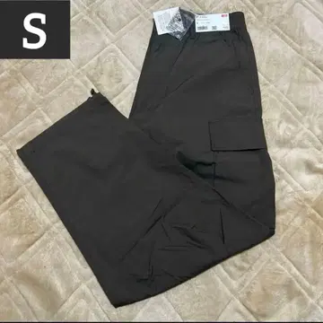 유니클로 UNIQLO C 와이드 핏 카고 팬츠 다크 브라운 S