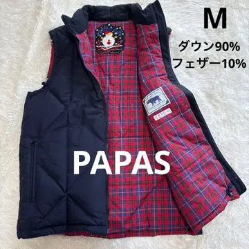 새상품급 최고급 PAPAS 파파스 다운 베스트 마름모 퀼팅 안감 체크