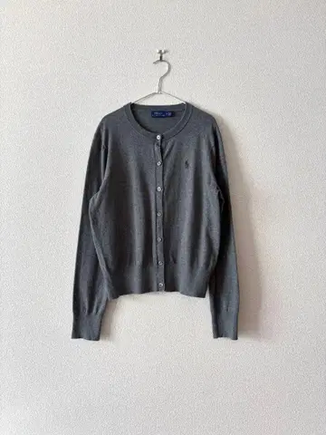 랄프 로렌 피마 코튼 가디건 그레이 M