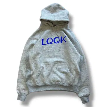 LQQK STUDIO 그레이 후드 부착 후드티 룩 스튜디오
