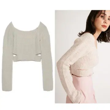 스나이델 snidel 마이크로 숏 니트 풀오버