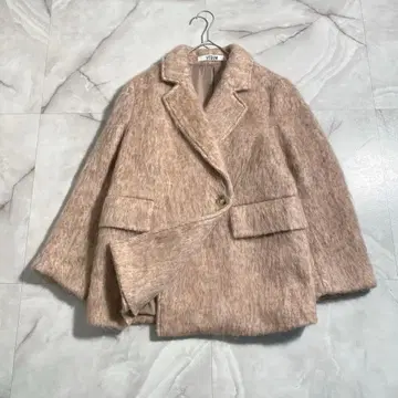 T18224 새상품급 VEQUM 베크무 샤기 자켓 코트 베이지 F