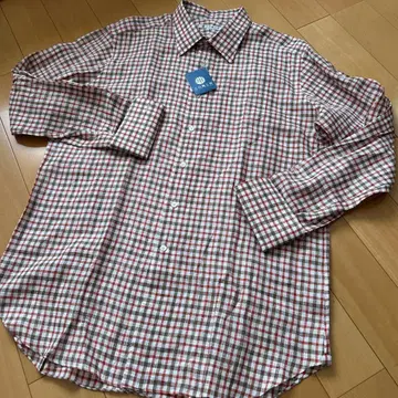 도이 봉제소 린넨 긴팔 체크 셔츠 L