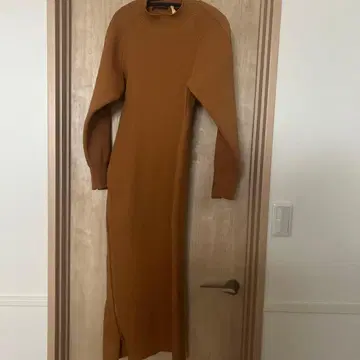 PINUE 지퍼 슬릿 니트 원피스 M