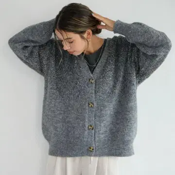 그라데이션 라메 니트 가디건