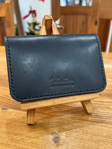 블랙 가죽 / 카드 케이스 [ 후크 포함 ]