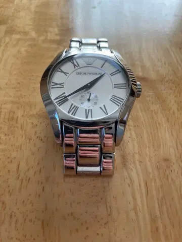 Armani 아날로그 손목시계 실버 엠포리오 아르마니