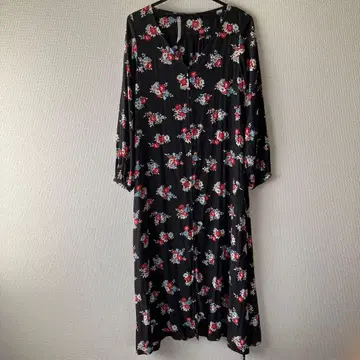 미사용 Ray BEAMS 꽃무늬 긴팔 셔츠 원피스