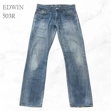 EDWIN 503R W32 아메카지 90s 스트레이트 남성용 라이트 블루
