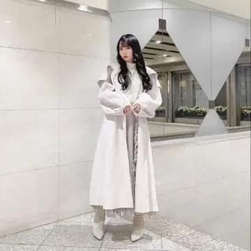 snidel 빅 칼라 리버 울 코트 아이보리