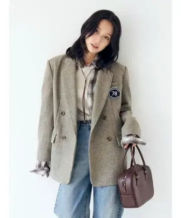 Ungrid 와펜 디자인 루즈 기모 자켓