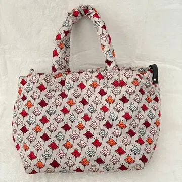 하자품 FURLA 훌라 숄더 토트백 꽃무늬 나일론 경량 새상품급