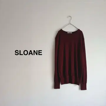 슬로우 메리노울 니트 얇은 소재 보르도 버건디 L