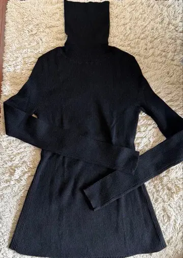 띠어리 리브 터틀넥 니트 블랙